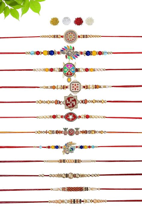 Buy NIPPY Rakhi SeT of 12 Designer Rakhi combo OF 12 RAKHI WITH Roli ...