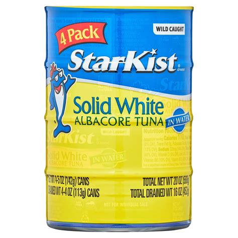 StarKist Solid White Albacore Tuna in Water , 5 oz Can, 4-Pack ...
