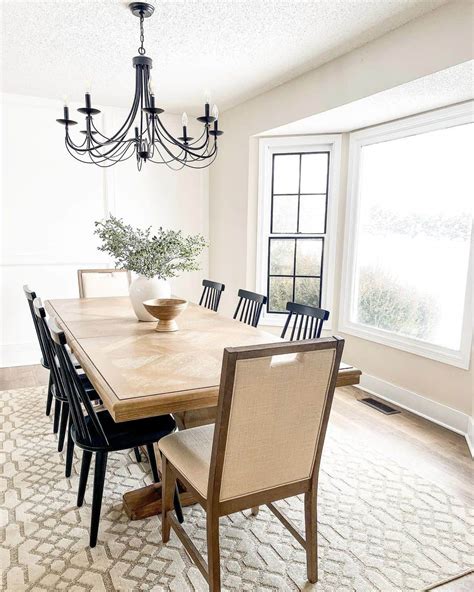 Black Chandelier Dining Room With Windsor Chairs - Soul & Lane