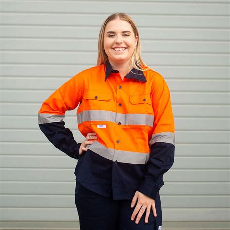 Southern Cross Workwear - Ladies Hi Vis Work Shirt (Open Front) O/N ...