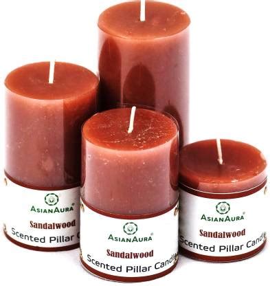 CHARU Pack of 4 Scented Pillar Candles Sandalwood Candle Candle Price ...