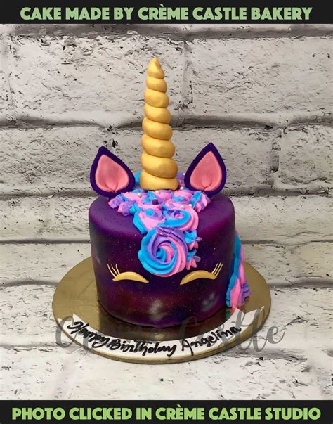 Purple Unicorn Design Cake – Creme Castle