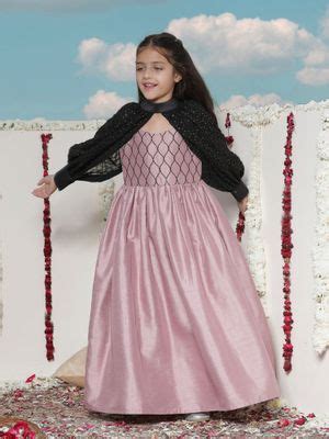 Buy Vastramay Girls Pink and Black Ethnic Dress with Detachable Sleeves ...