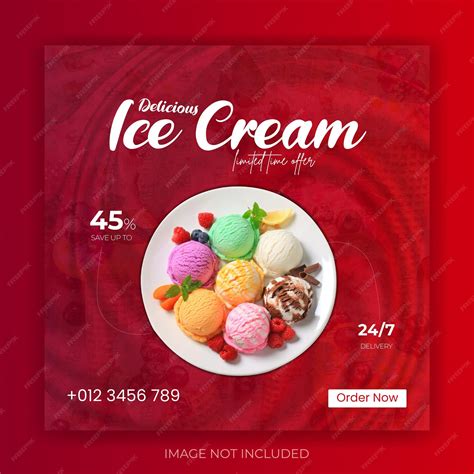 Premium Vector | Delicious ice cream sale discount template design for ...