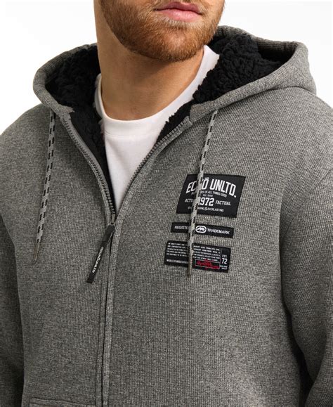 Ecko Unltd Men's Unique Sherpa Hoodie In Gray Marled | ModeSens