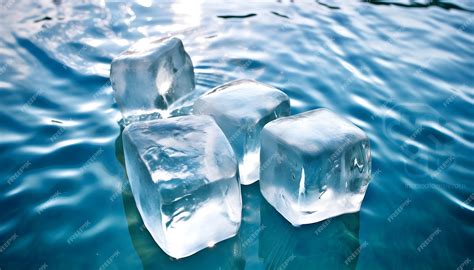 Premium Photo | Ice cubes floating on water