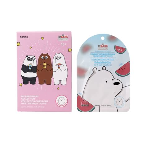We Bare Bears Collection Fruit Hydrating Facial Sheet Mask(Watermelon ...