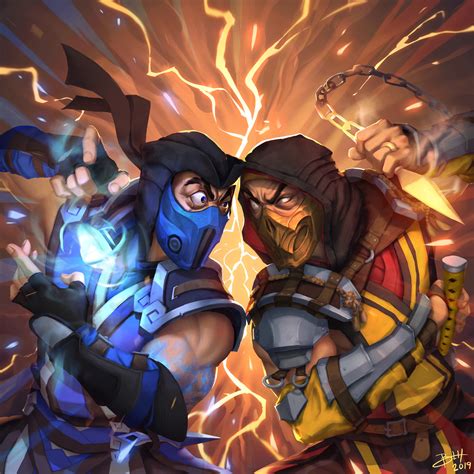 Mortal Kombat Scorpion Vs Sub Zero Drawings