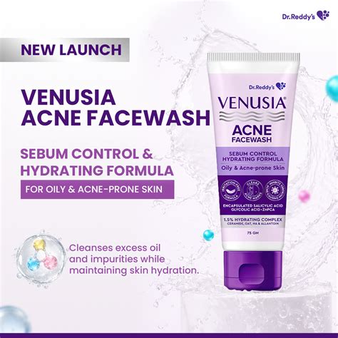 Dr. Reddy's Venusia Acne Facewash | Sebum Control & Hydrating Formula ...