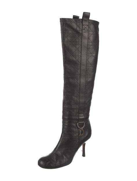 Christian Dior Leather Knee-High Boots - Black Boots, Shoes - CHR63130 ...