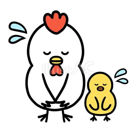 お辞儀をするニワトリとヒヨコイラスト - No: 23592495｜無料イラスト・フリー素材なら「イラストAC」