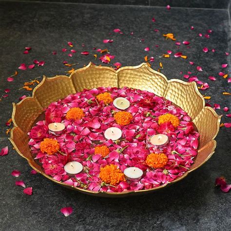 Buy Decorative Scallop Golden Urli Online in India - Mypoojabox.in