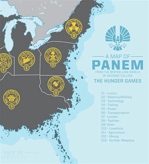 Panem Map Hunger Games Panem District Map: 12x16 Art Print | Etsy