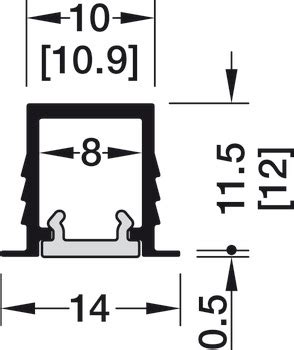 Profile for recess mounting, Häfele Loox5 profile 1104 for LED strip ...