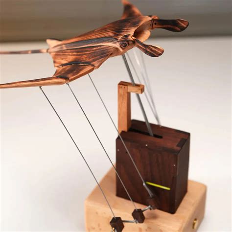 Handcrafted Wooden Manta Ray Automaton Kinetic Art Sculpture – FlipNClick
