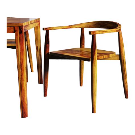 Shop Eitan 4 Seater Sheesham Wood Dining Table Set With Chairs ...