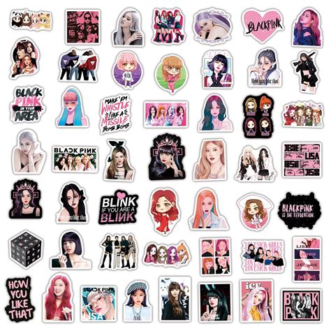 50Pcs Blackpink Jennie Lisa Jisoo Rose Sticker Set | PARTYMART NZ | Cute stickers, Diy laptop ...