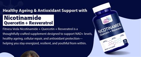 Nicotinamide(Nmn) Quercetin + Resveratrol Supplement Boosts NAD ...