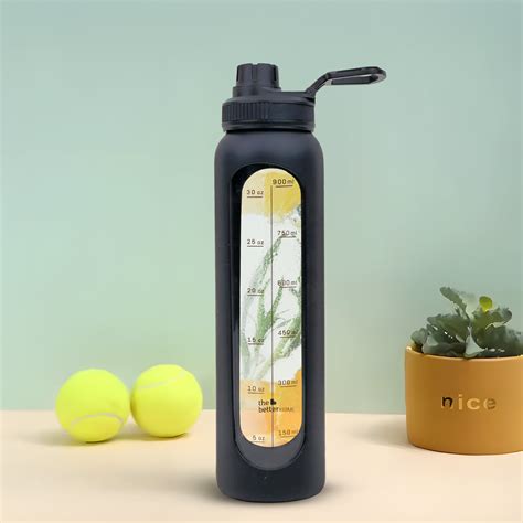 Buy 1L Borosilicate Glass Water Bottle - Leak-Proof Design – GlobalBees ...