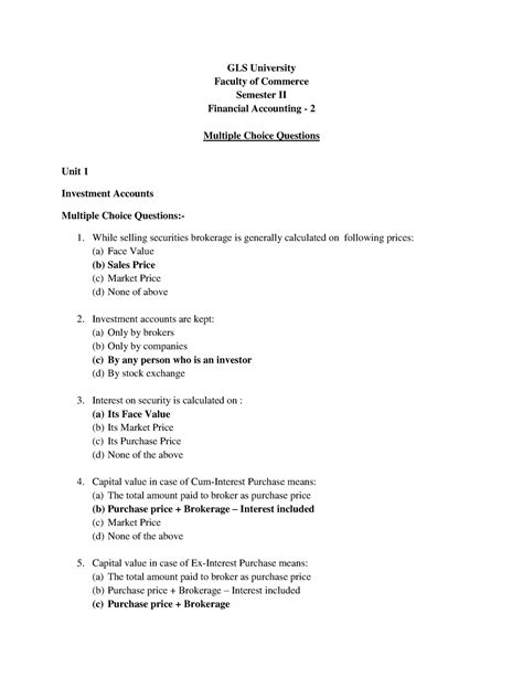 Fin Acc mcq sem2 - Practice qUESTIONS - GLS University Faculty of ...