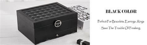 Buy RONTENO Leather Multi-layer Jewelry Box Makeup Organizer Case ...