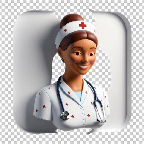 Nurse practitioner 3d icon with a caring design isolated on white ...