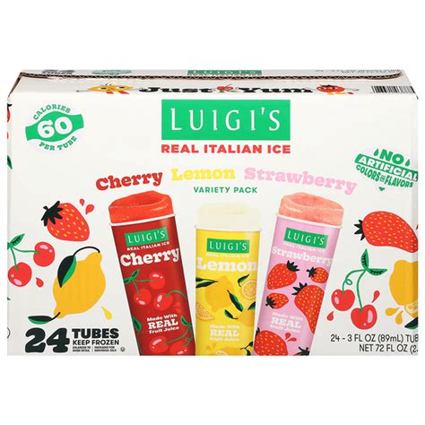 LUIGI'S Cherry/Lemon/Strawberry Italian Ice Variety Pack (3 fl oz ...
