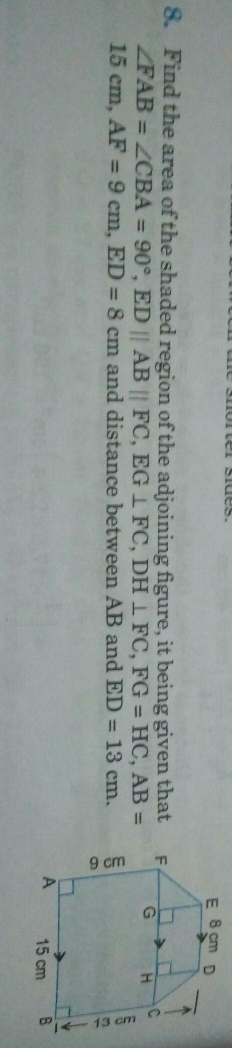 find the area of the shaded region of the adjoining figure in the given ...
