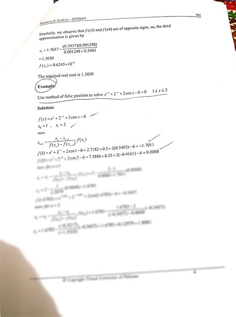 Regula Falsi Method Example Numerical Analysis 1 的图像结果