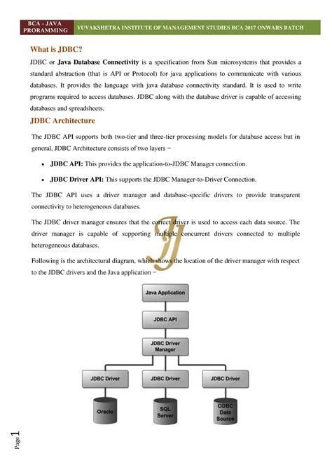 4 - java short note on JDBC topics - PRORAMMING YUVAKSHETRA INSTITUTE ...