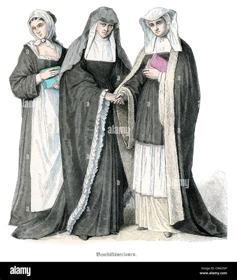 Benedictine Nuns from the 18th Century. The Order of Saint Benedict is ...