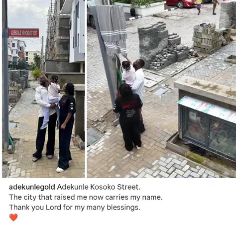 Adekunle Gold gets a street named after him in Lagos, celebrates with Simi and their daughter ...
