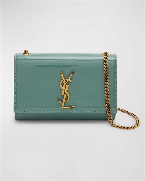 Saint Laurent Kate Small YSL Crossbody Bag in Patent Leather | Neiman ...