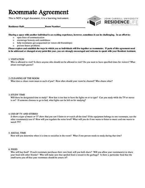 40+ Free Roommate Agreement Templates & Forms (Word, PDF)