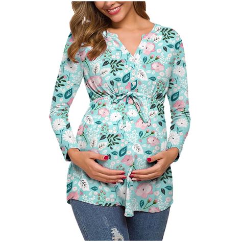 Shldybc Ladies Fashion Flowers Leaf Print Long Sleeve Waistband ...