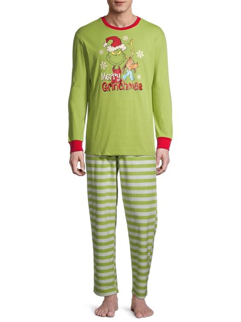 Dr. Seuss - Matching Family Christmas Pajamas Men's Grinch, 2-Piece ...