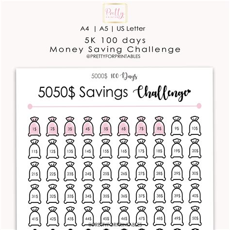5000 in Six Months Saving Challenge Printable Savings - Etsy Saving ...