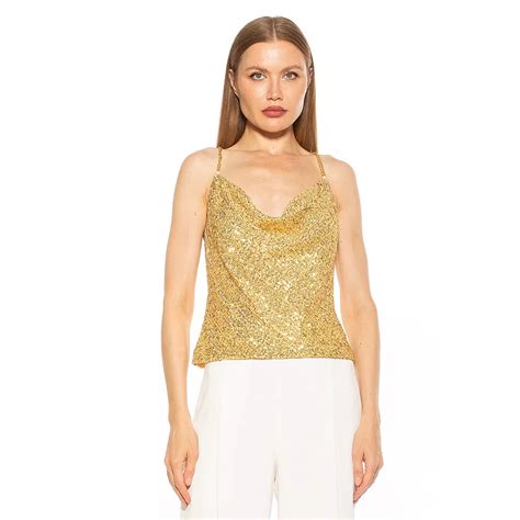 Women's ALEXIA ADMOR Aurora Draped Cowl Neck Spaghetti Tank Top