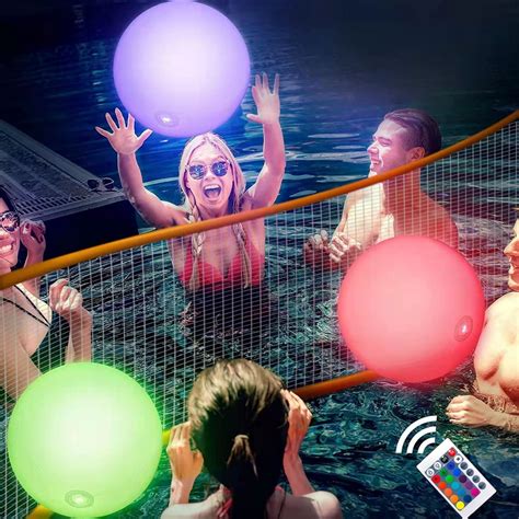 SIYTUAU Led Floating Pool Light Ball Waterproof Light Shower Bath Play ...