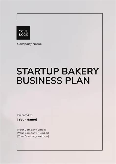 Free Startup Bakery Business Plan Template to Edit Online