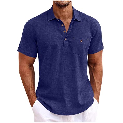 ZCFZJW Men Short Sleeve Polo Shirt Lightweight Soft Cotton Casual ...