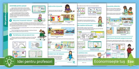 GRATUIT Activități pentru pauze – Idei pentru profesori