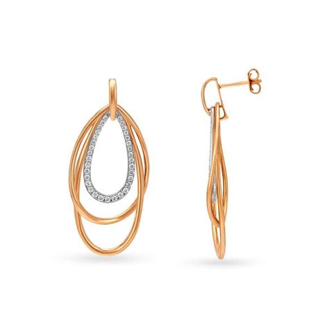 Spellbinding 18 Karat White And Rose Gold And Diamond Teardrop Pattern ...