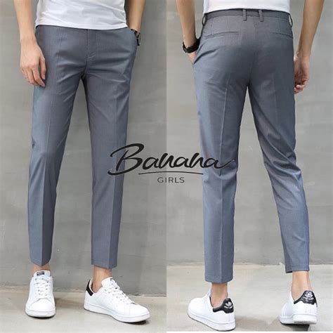 Ankle Dark Gray Slacks For Men Formal Pants 201 | Shopee Philippines