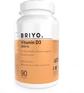 BRIYOSIS Briyo Vitamin D3 2000 IU - 90 Softgels Price in India - Buy ...