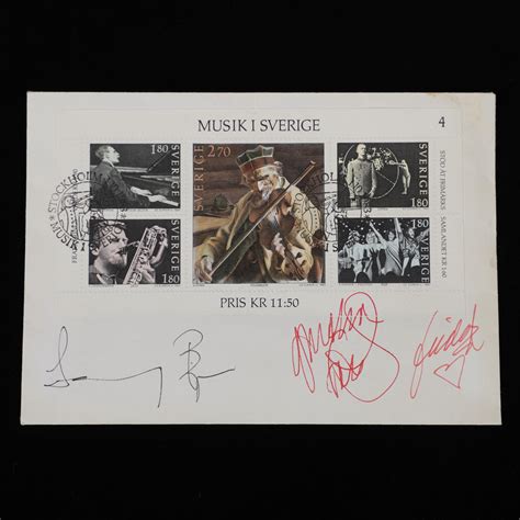 ABBA, Autogramme, 1983. Sammlerstücke - Musik-Memorabilien - Auctionet