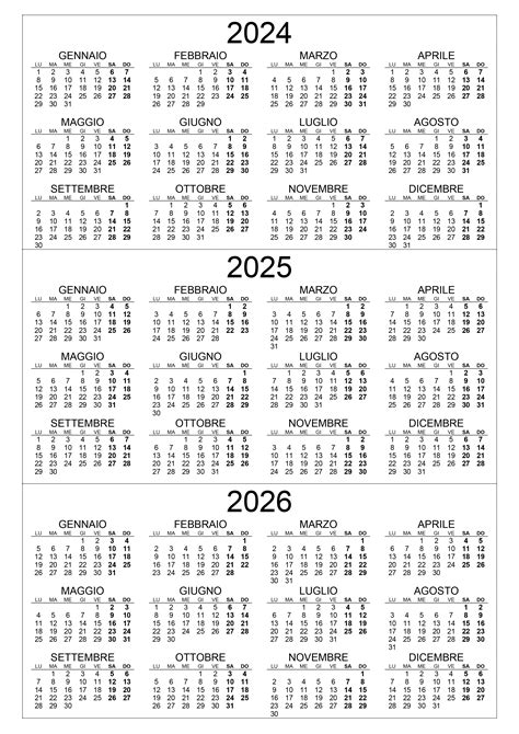 Calendario 2025 - Bank2home.com
