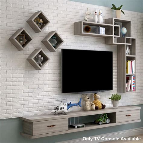 Buy Floating Shelf Floating Shelf Wall-ed TV Cabinet Wall Background ...