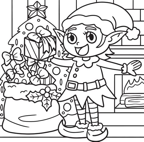 Christmas Coloring Pages Elves
