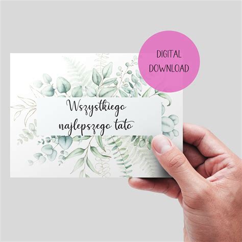 Polish Father's Day or Birthday Printable Card. Gift for Polish Dad ...